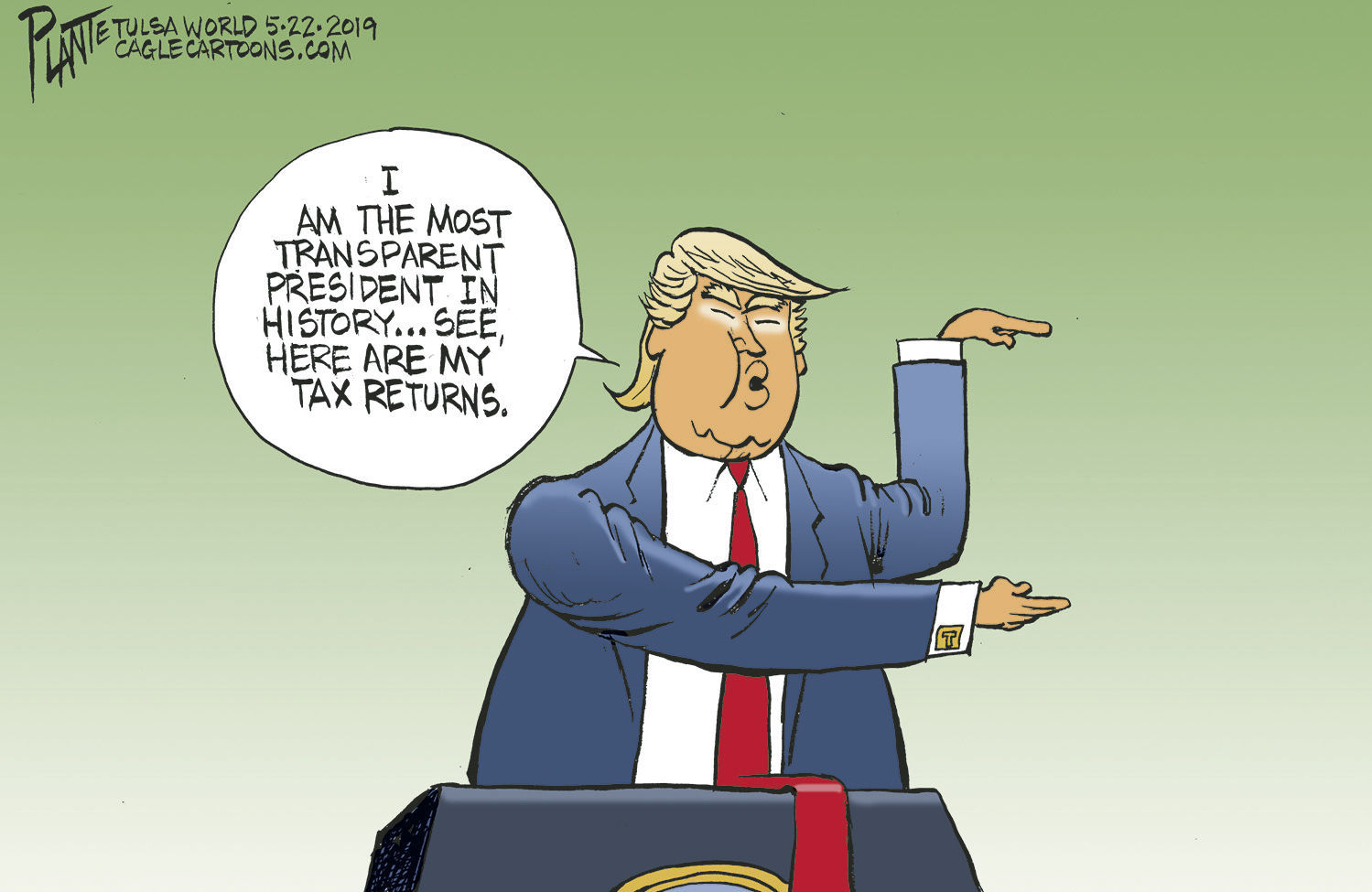 Bruce Plante Cartoon: Transparent Trump